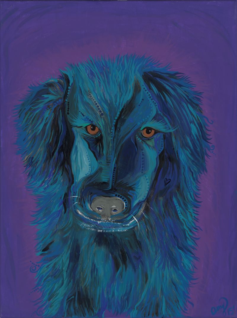 Lucy the Dog - Canvas Print Original Artwork by Amy Watt