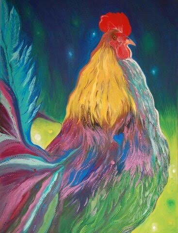 Royal Rooster - Canvas Print Original Artwork by Amy Watt