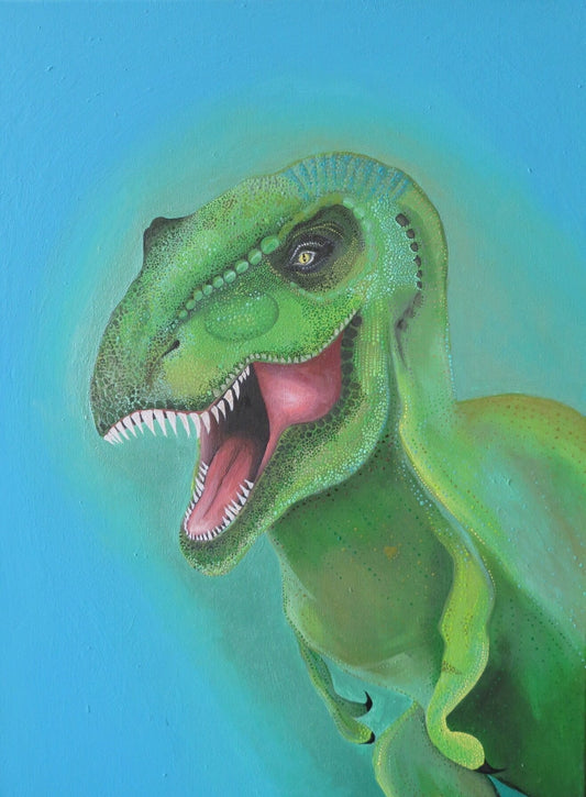 Tyrannosaurus Rex Jurassic Vibes - Canvas Print Original Artwork by Amy Watt