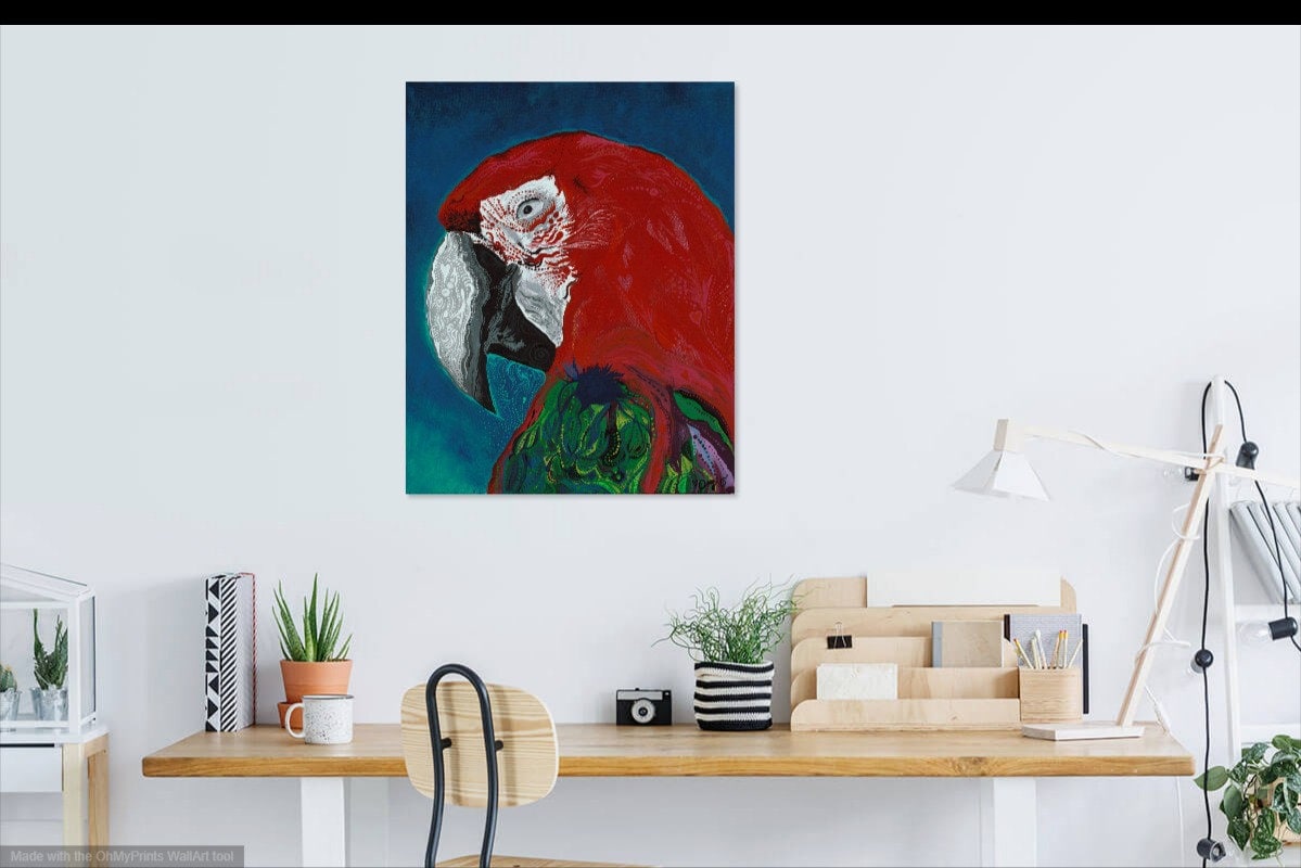 Kelly's Parrot - Canvas Print Original Artwork by Amy Watt