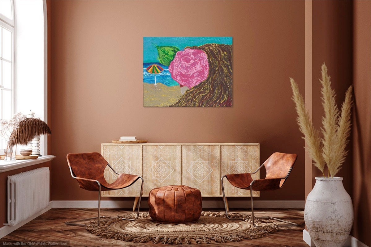 Peony Beach - Canvas Print Original Artwork by Amy Watt