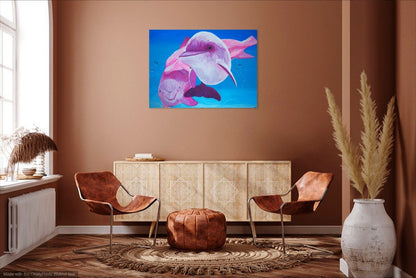 Vicky's Dolphins Original Art by Amy Watt Canvas Print