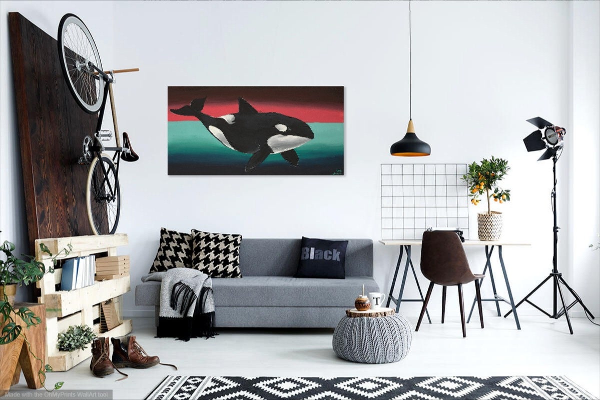 Shamu of Love - Canvas Print Original Artwork by Amy Watt