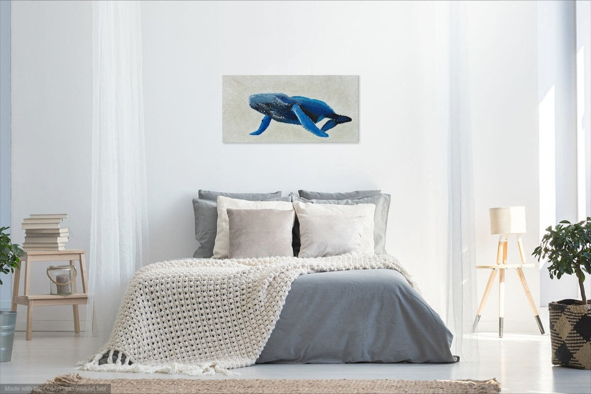 Whale Hello There - Canvas Print Original Artwork by Amy Watt