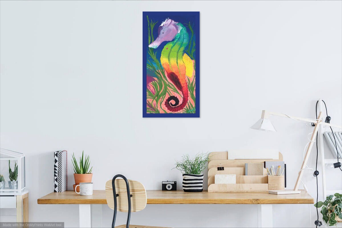 Chakra Sea Horse - Canvas Print Original Artwork by Amy Watt