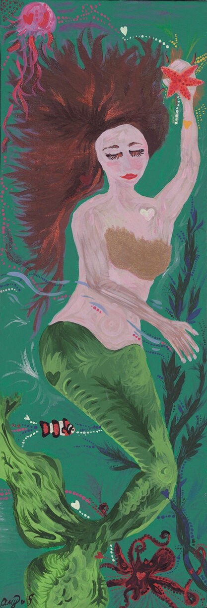 Mermaid in Love - Original Artwork by Amy Watt