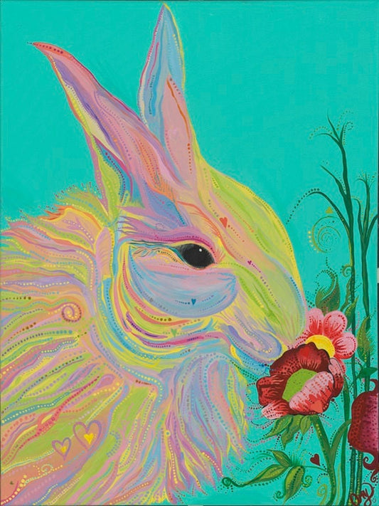 Peter Cottontail - Canvas Print Original Artwork by Amy Watt