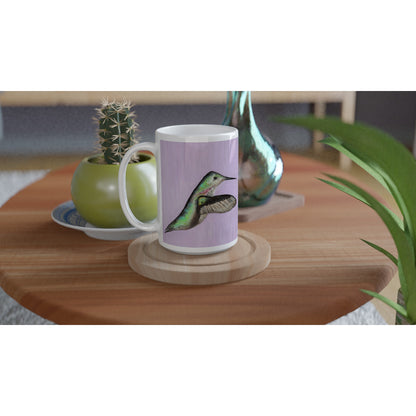 Hummingbird Mug - White 15oz Ceramic Mug