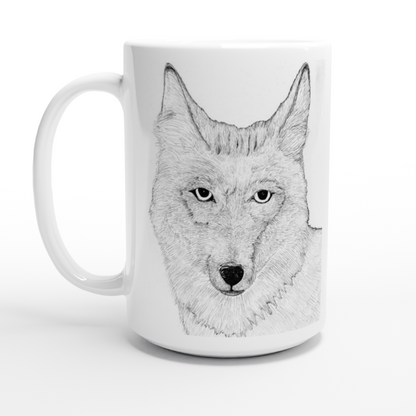 Wickenburg, AZ Coyote Mug - White 15oz Ceramic Mug