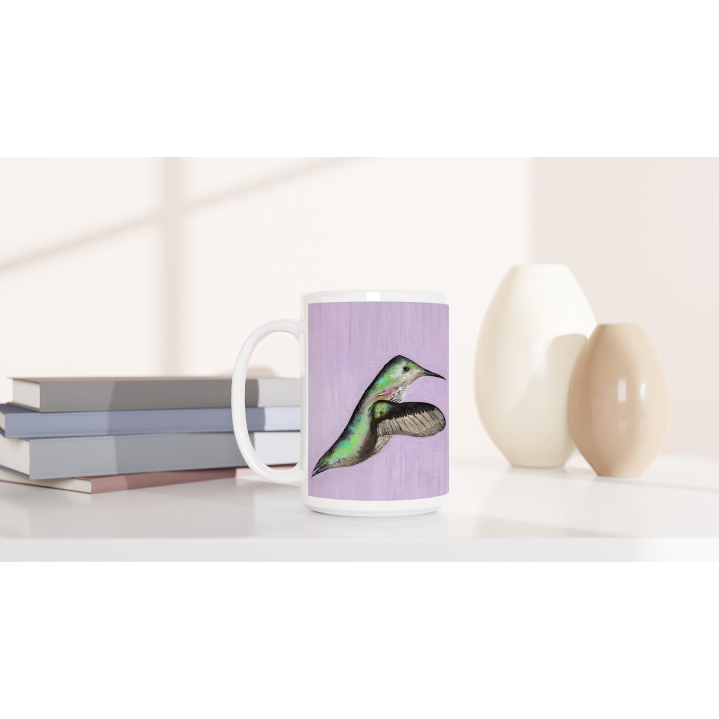 Hummingbird Mug - White 15oz Ceramic Mug