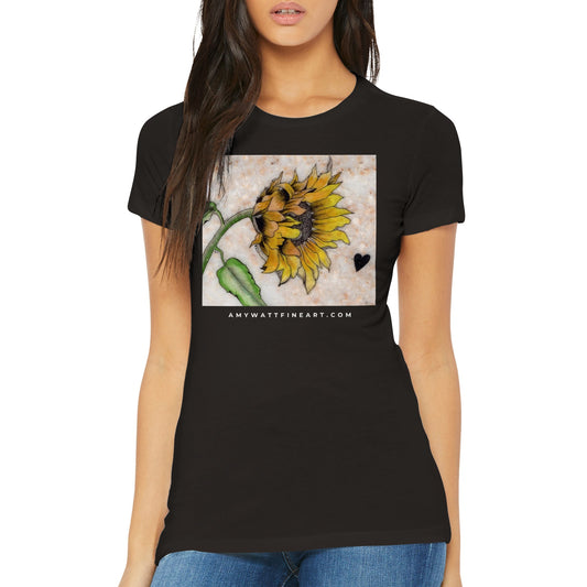 Sunflower on Stone - Premium Womens Crewneck T-shirt