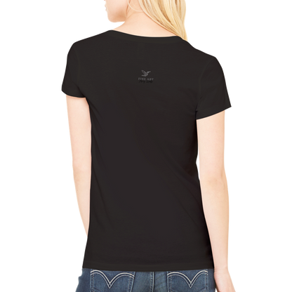 Raven on Stone - Premium Womens V-Neck T-shirt