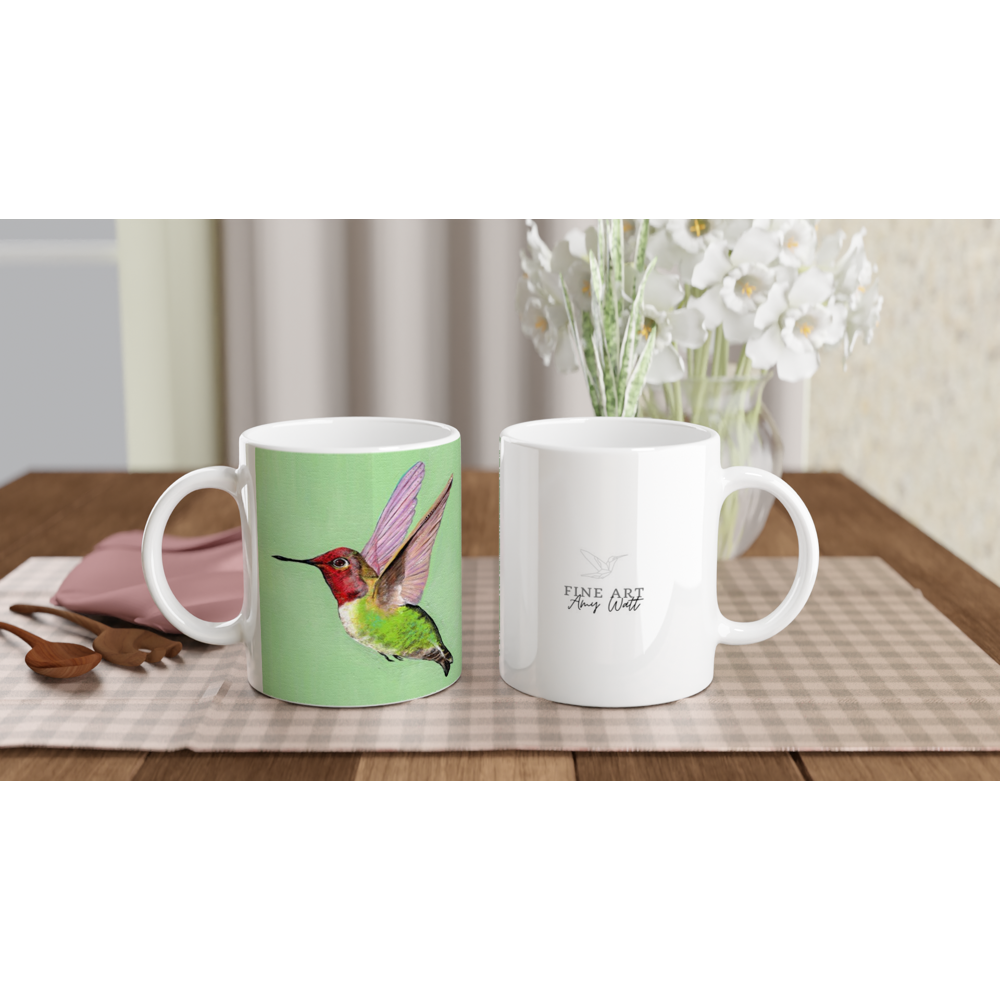 Stunning Hummingbird Mug - White 11oz Ceramic Mug