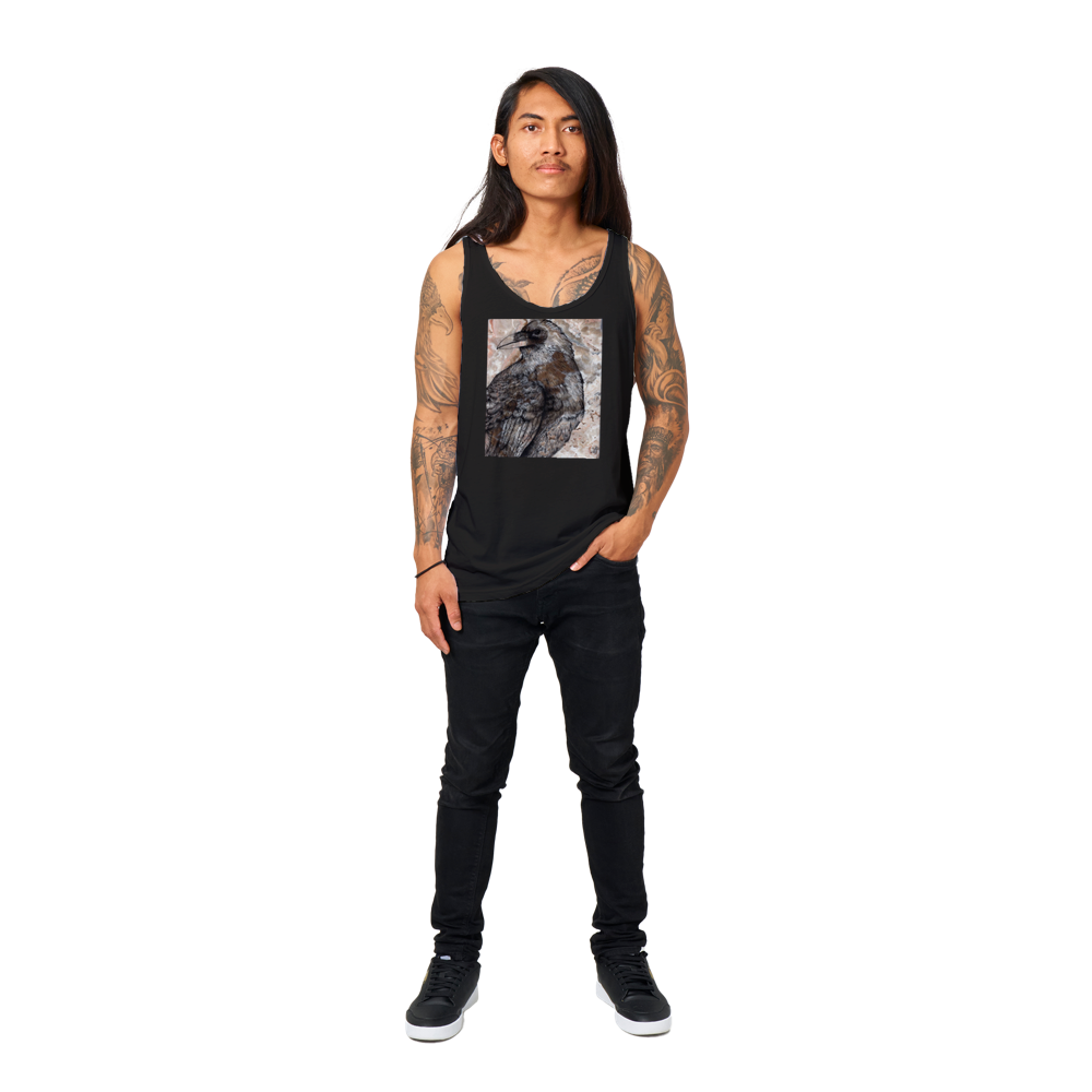 Raven on Stone - Premium Unisex Tank Top