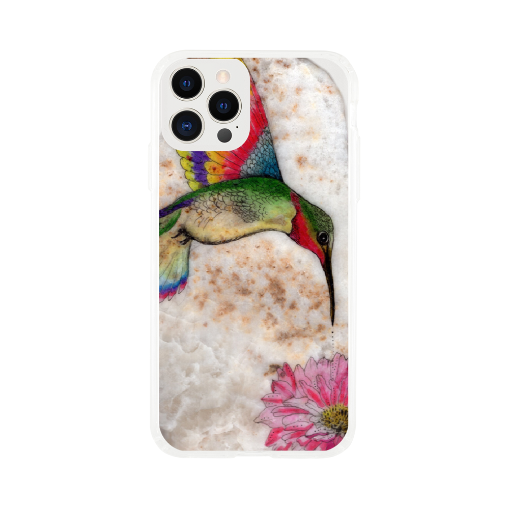 Hummingbird on stone - clear case