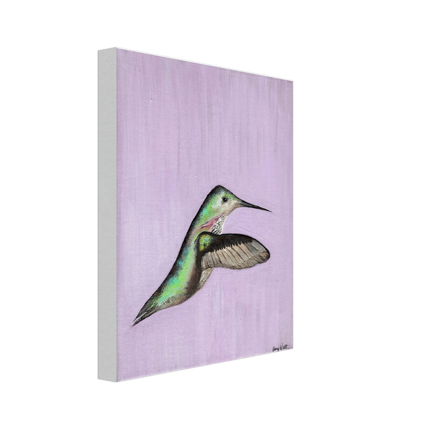 Hummingbird Art - Original Art by Amy Watt 8" by 10" Canvas Print