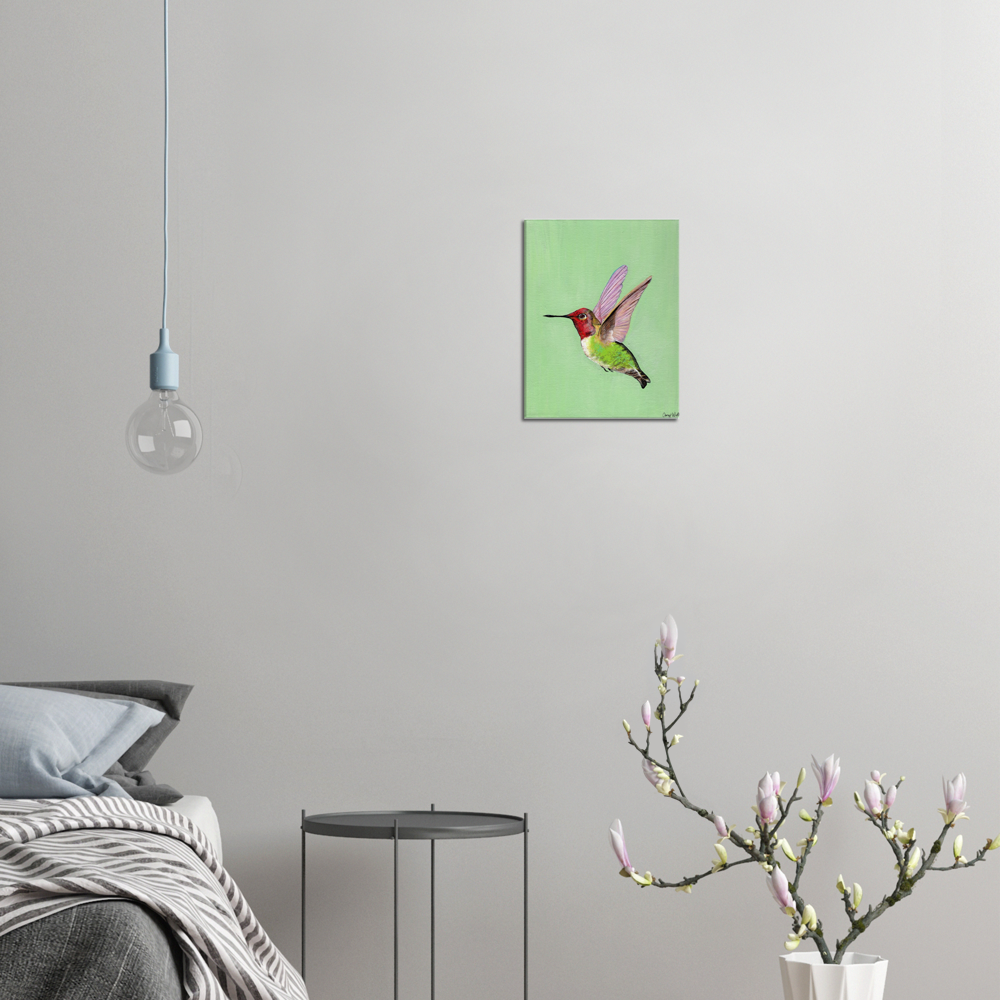 Hummingbird Canvas Print - Original Artwork by Amy Watt