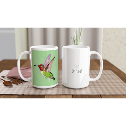 Stunning Hummingbird Mug - White 15oz Ceramic Mug