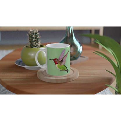 Stunning Hummingbird Mug - White 11oz Ceramic Mug