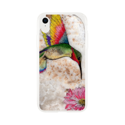 Hummingbird on stone - clear case