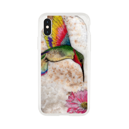 Hummingbird on stone - clear case