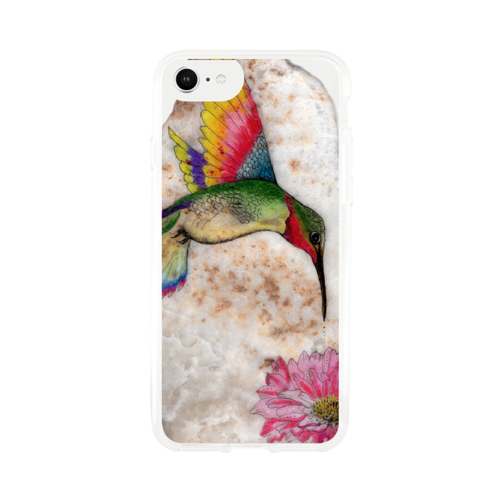 Hummingbird on stone - clear case