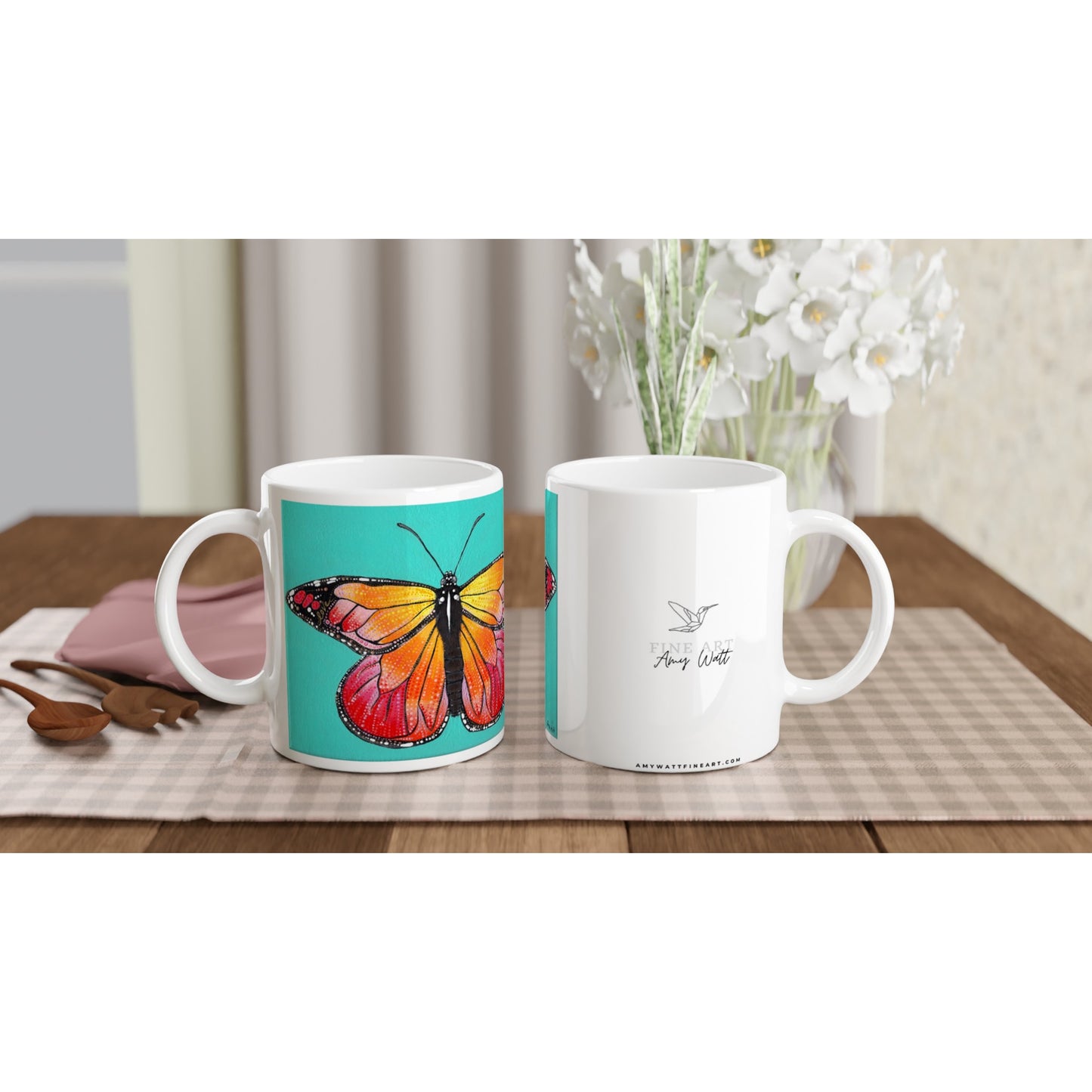 Amy's Butterfly art on a Mug! - 11oz Ceramic Mug