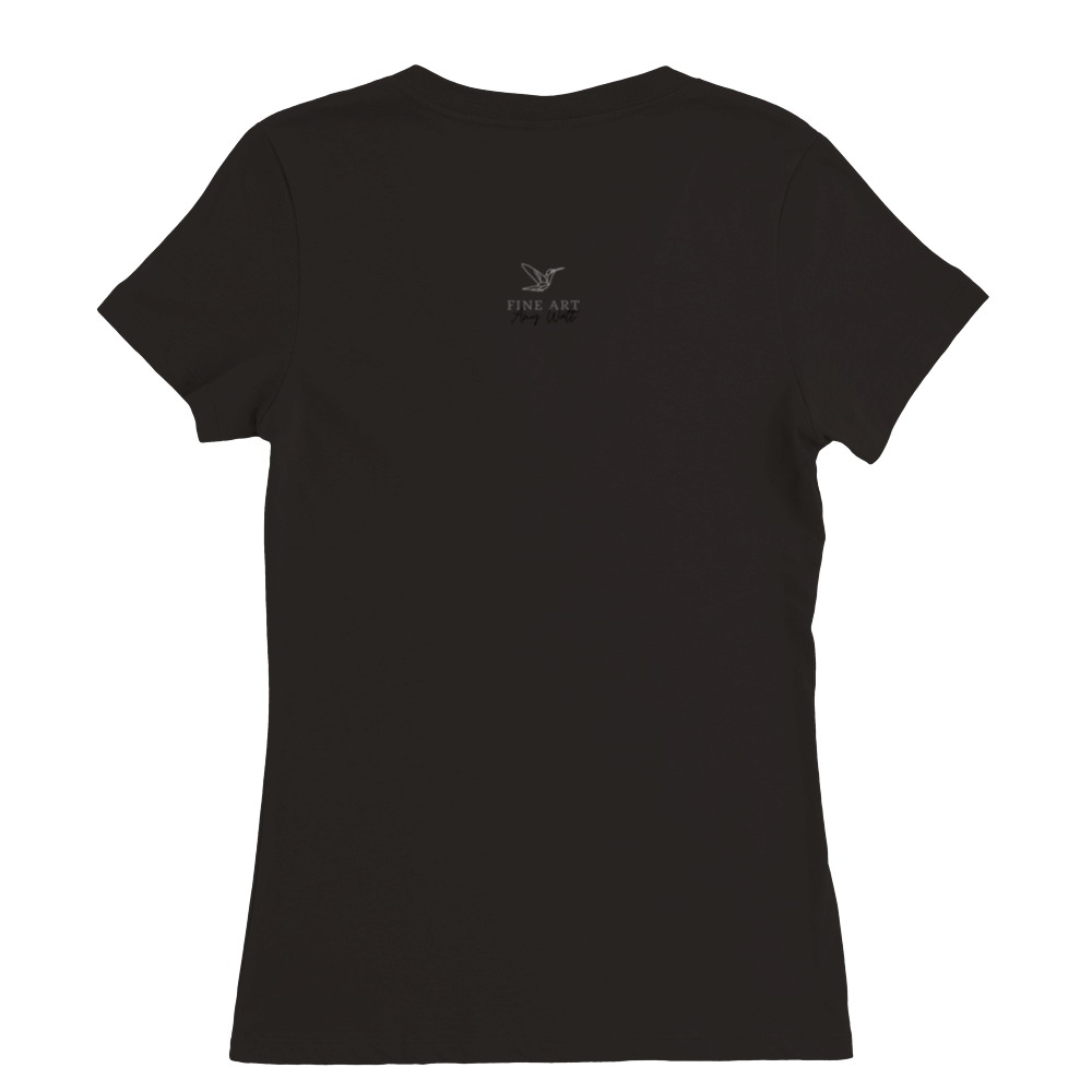 Raven on Stone - Premium Womens V-Neck T-shirt