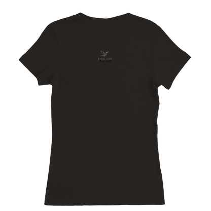 Raven on Stone - Premium Womens V-Neck T-shirt