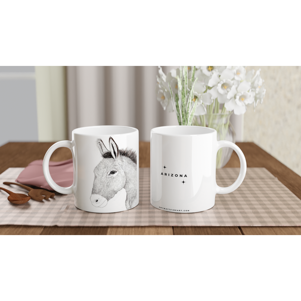 Wild Arizona Burro - White 11oz Ceramic Mug