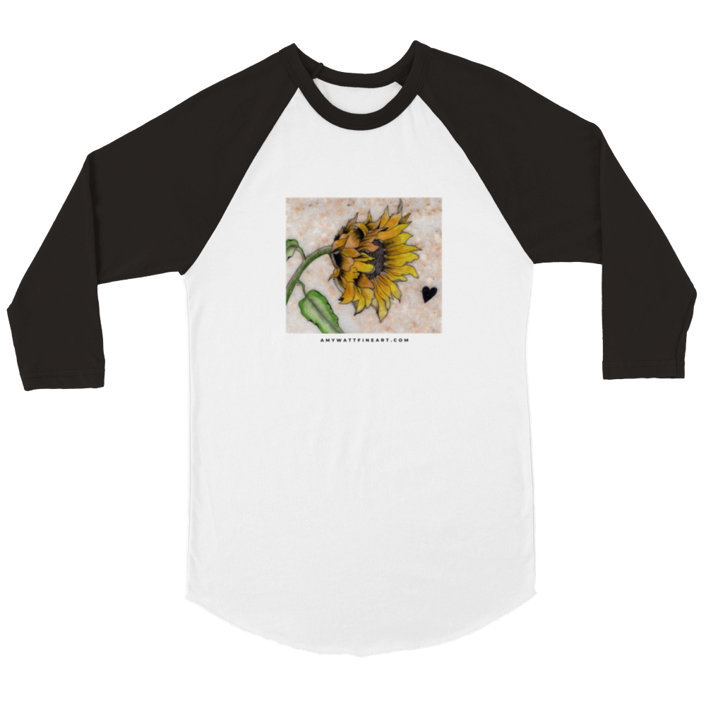 Sunflower on Stone - Unisex 3/4 sleeve Raglan T-shirt