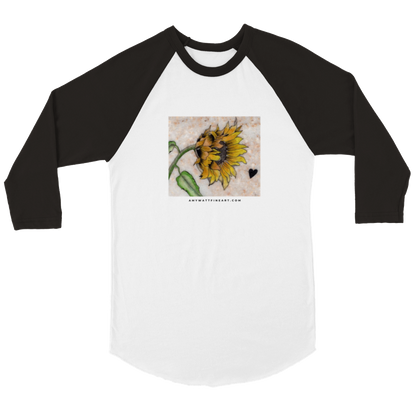 Sunflower on Stone - Unisex 3/4 sleeve Raglan T-shirt