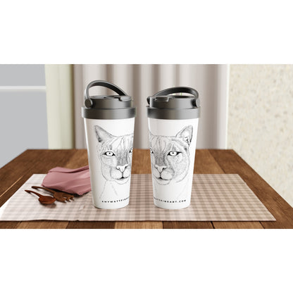 Arizona Mountain Lion 15oz Stainless Steel Travel Mug