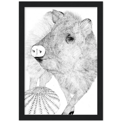 Arizona Javelina - Classic Matte Paper Wooden Framed Poster Print