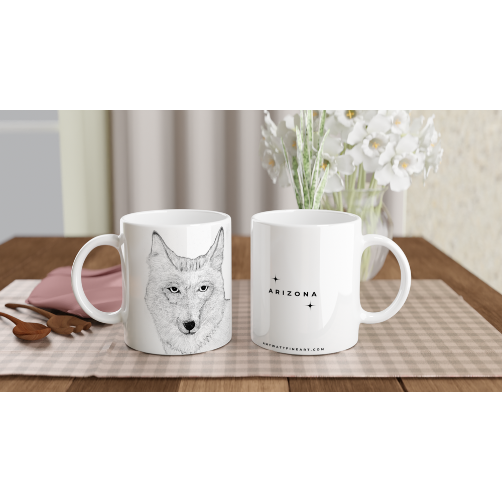 Arizona Coyote Mug - White 11oz Ceramic Mug