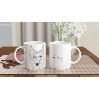 Arizona Coyote Mug - White 11oz Ceramic Mug