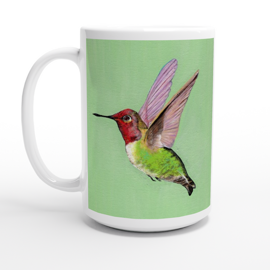 Stunning Hummingbird Mug - White 15oz Ceramic Mug