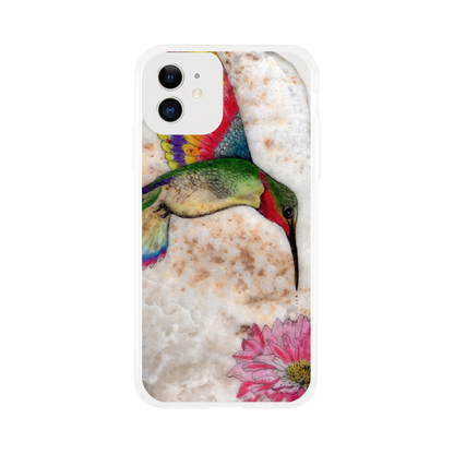 Hummingbird on stone - clear case