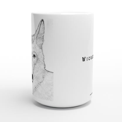 Wickenburg, AZ Coyote Mug - White 15oz Ceramic Mug