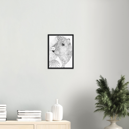 Arizona Javelina - Classic Matte Paper Wooden Framed Poster Print