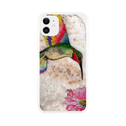 Hummingbird on stone - clear case