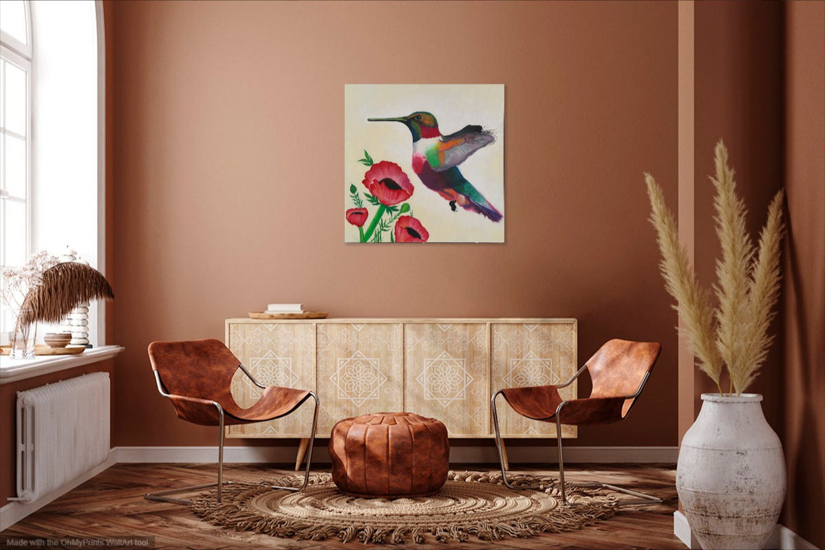 Hummingbird Art - Canvas Print or Original Artwork by Amy Baffa